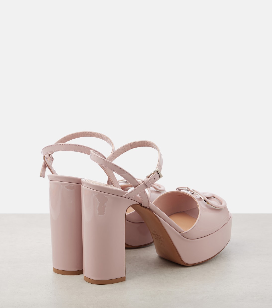 Лакированные босоножки на платформе 115 VLogo Valentino Garavani, Water Rose — фото 2