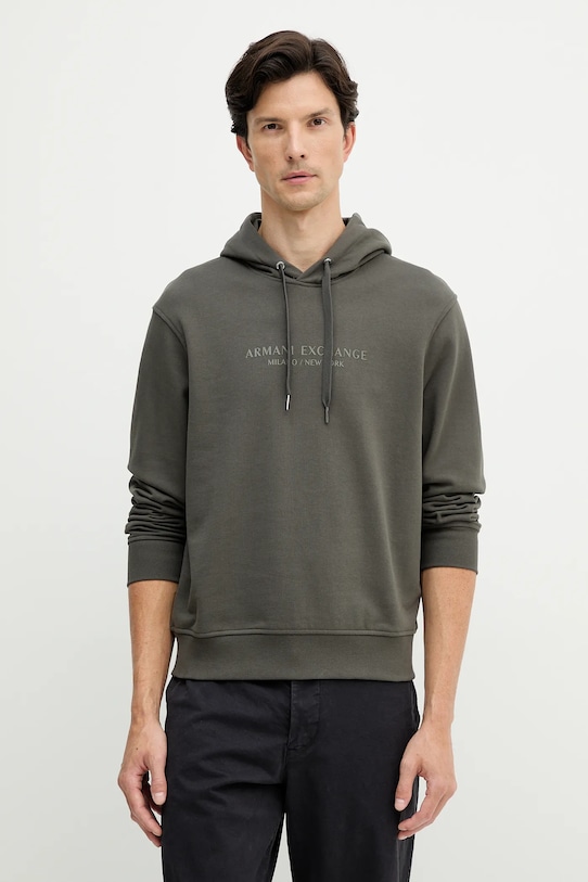 

Хлопковая толстовка Armani Exchange, зеленый