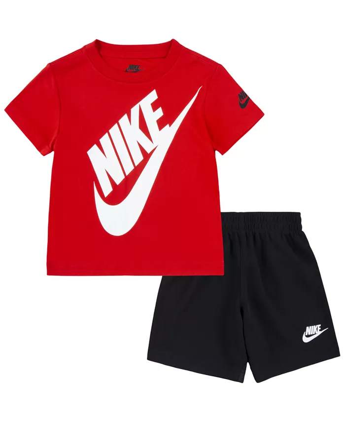 

Детский комплект для мальчиков: футболка и шорты Futura, 2 предмета Nike, черный