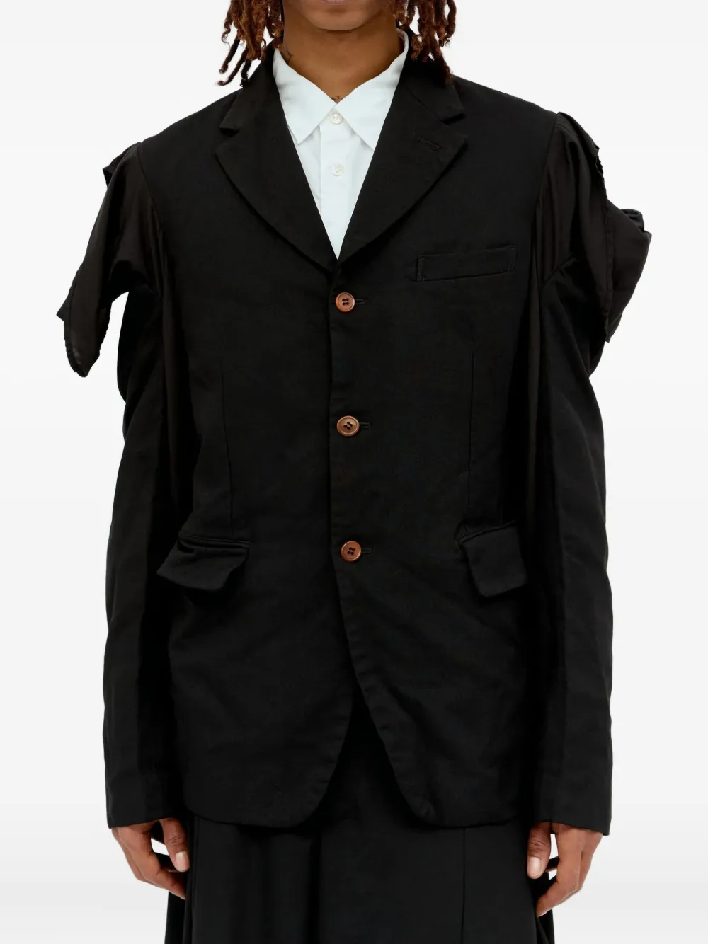 

Пиджак с вырезами на плечах Comme des Garçons Homme Plus, черный