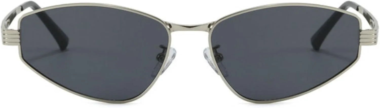 

willochra Милые треугольные солнцезащитные очки для женщин и мужчин, ретро-модные металлические очки «кошачий глаз», винтажные ретро-очки в стиле 90-х, C3