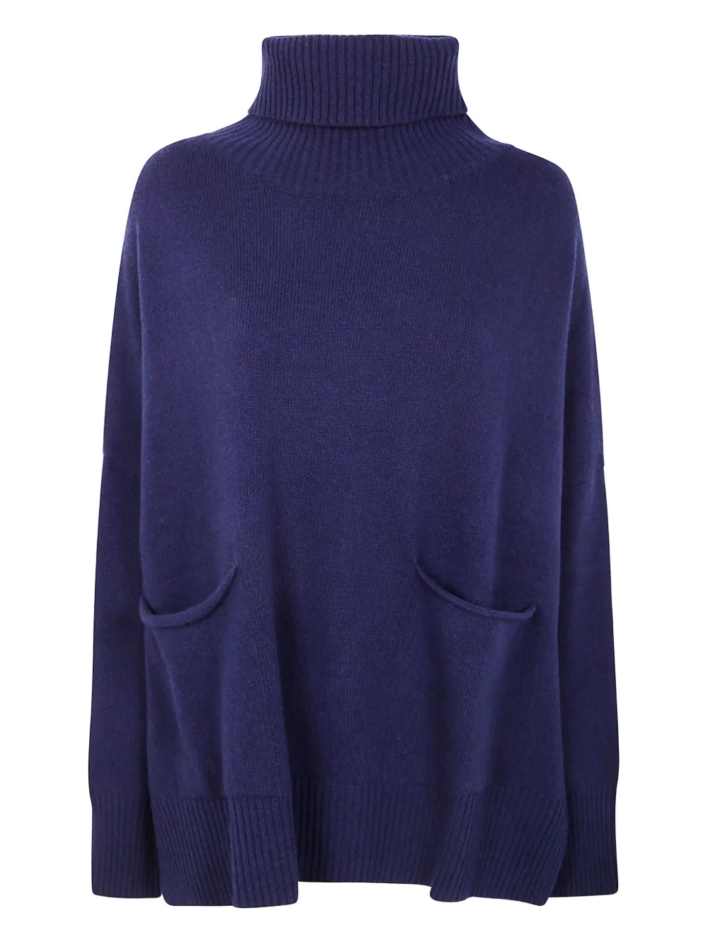 

Свитер с воротником-стойкой и двумя карманами Ma'ry'ya, синий