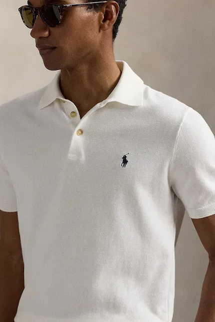 Свитер с коротким рукавом Polo Ralph Lauren, белый — фото 4