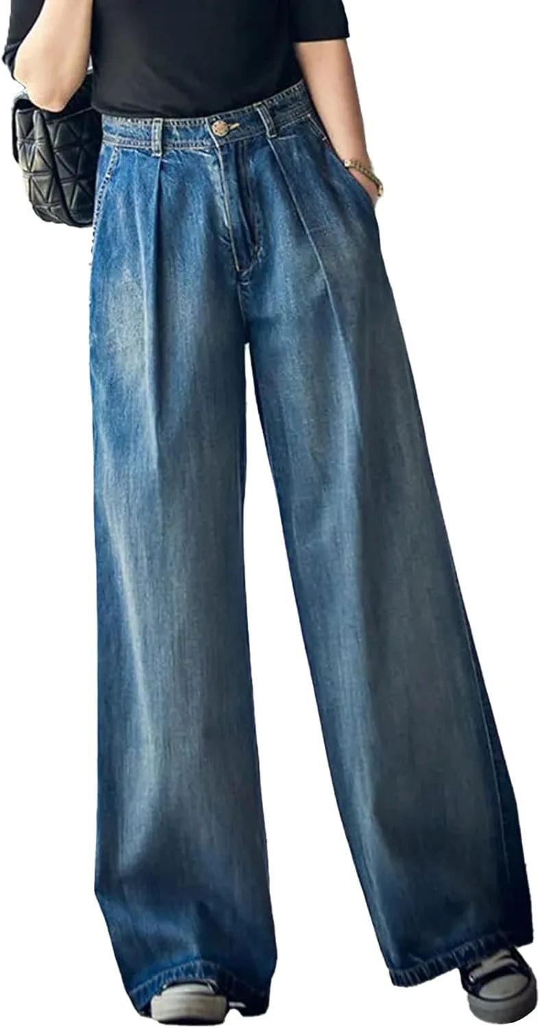 

Kissonic женские джинсы с широкими штанинами и высокой талией