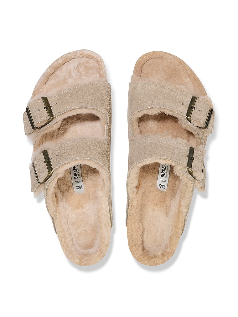 Сандалии из овчины и замши Arizona Birkenstock, коричневый — фото 2