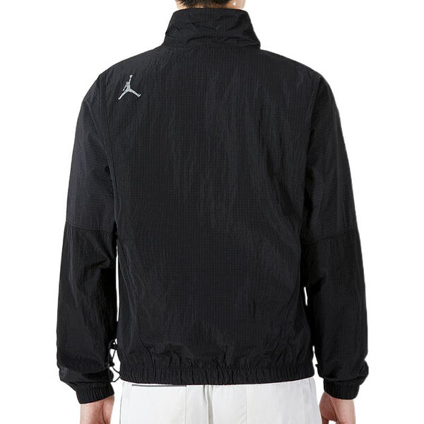 Куртка Men's Air Jordan SS22 Solid Color Zipper Stand Collar Sports Jacket Black, черный — фото 4