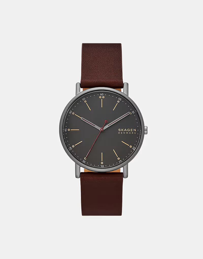 

Мужские фирменные часы Skagen с тремя стрелками, серые, из нержавеющей стали — КРАСНЫЕ