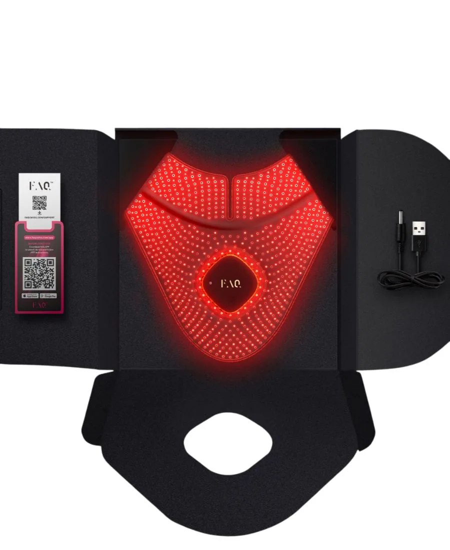 FOREO FAQ 211 Силиконовая маска для декольте со светодиодной подсветкой и ближним инфракрасным излучением — фото 3