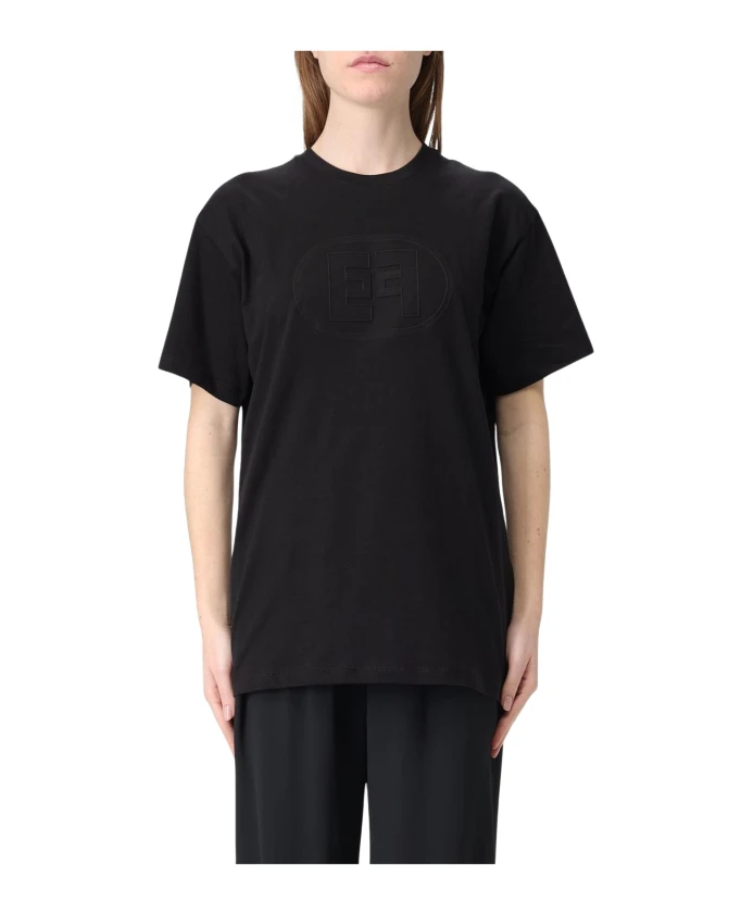 

Футболка-Поло с тисненым логотипом Elisabetta Franchi, черный