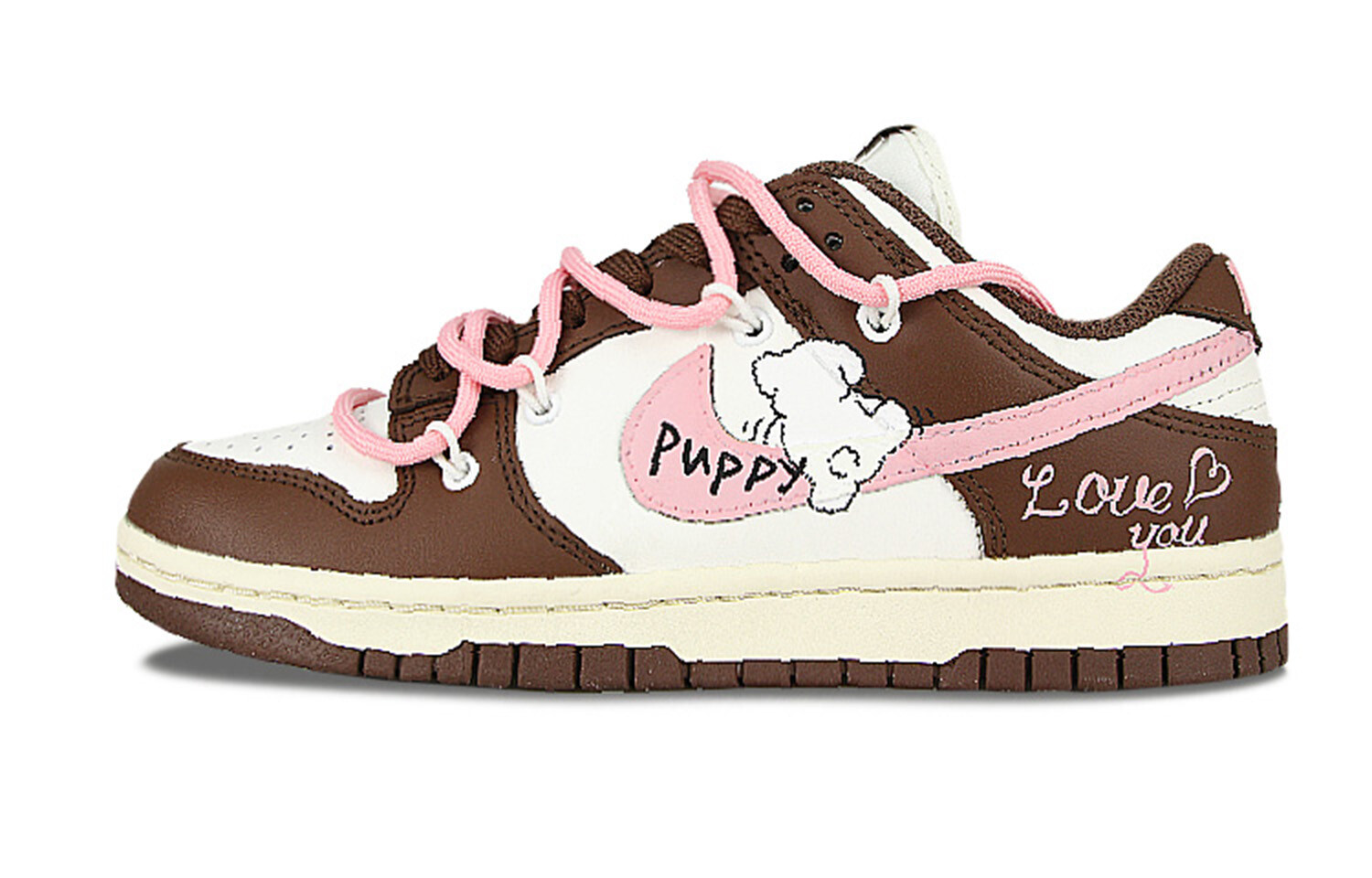 

Кроссовки Nike Dunk Skateboard Shoes Women's Low-Top Pink/Brown