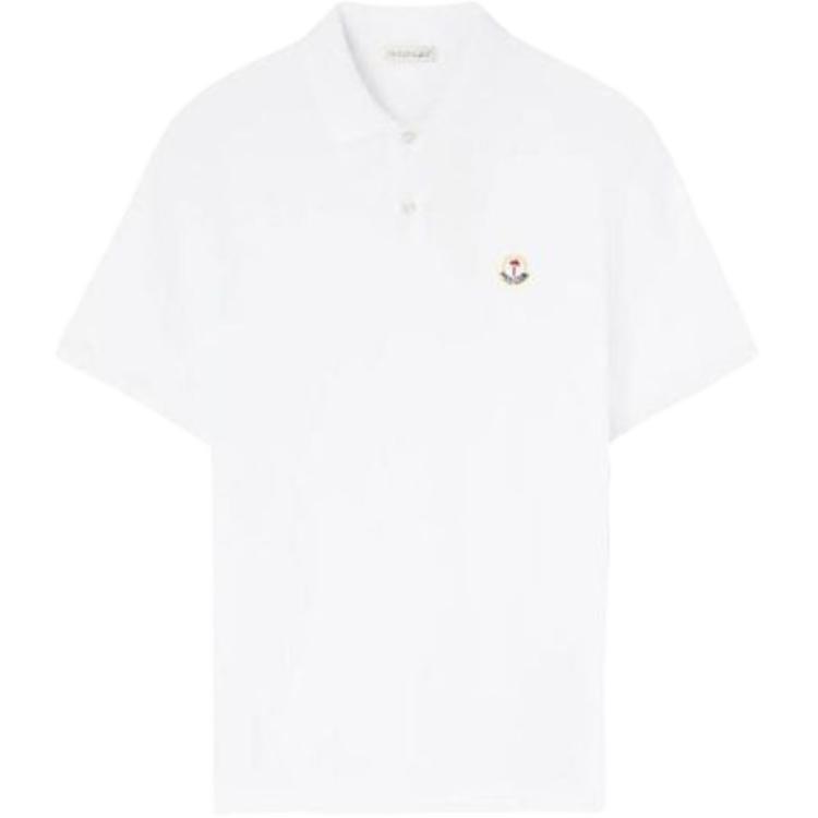 

Moncler Поло для мужчин белое с воротником умеренно прямого кроя