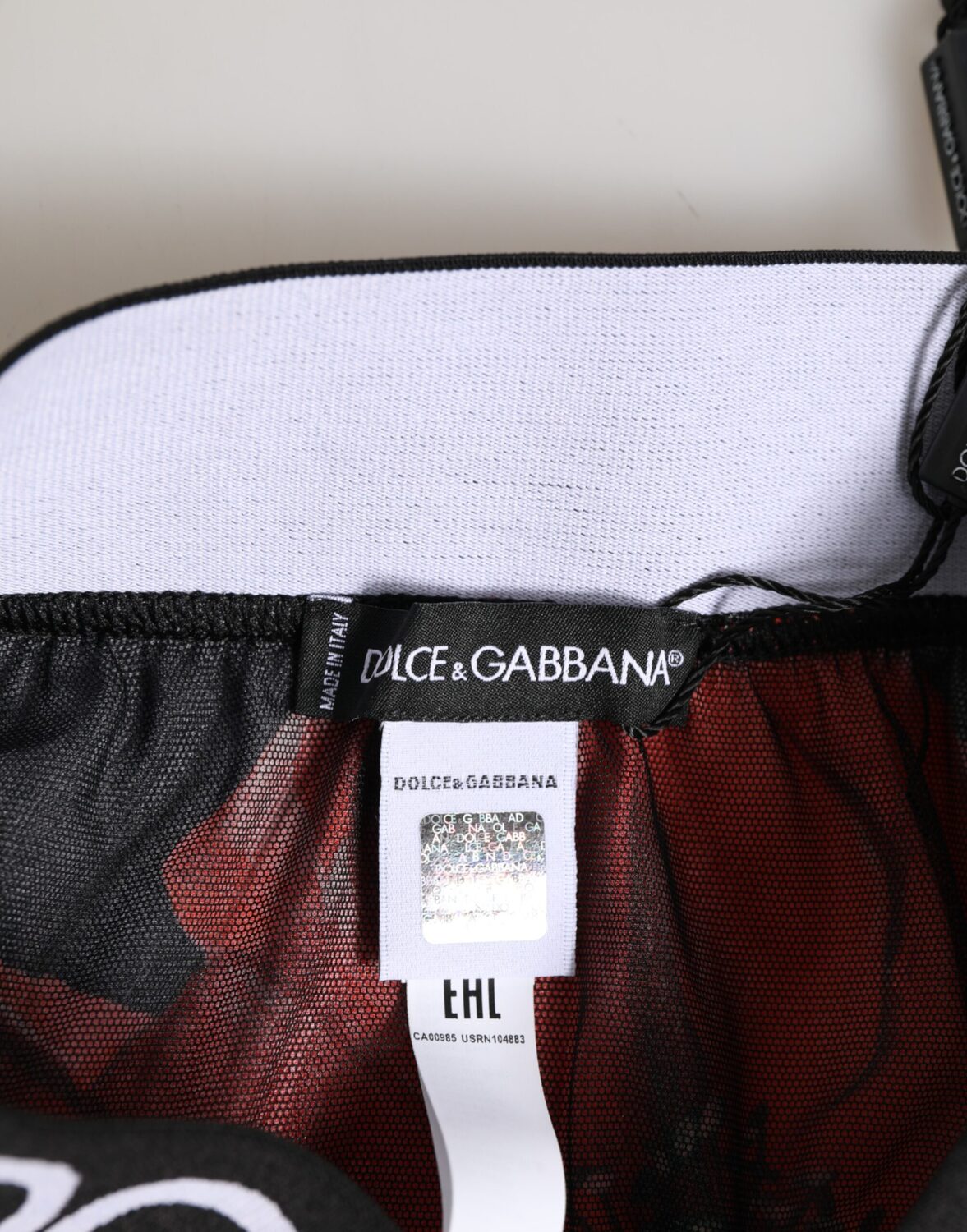 Черное шелковое нижнее белье с цветочным принтом и высокой талией Dolce & Gabbana, черный — фото 3