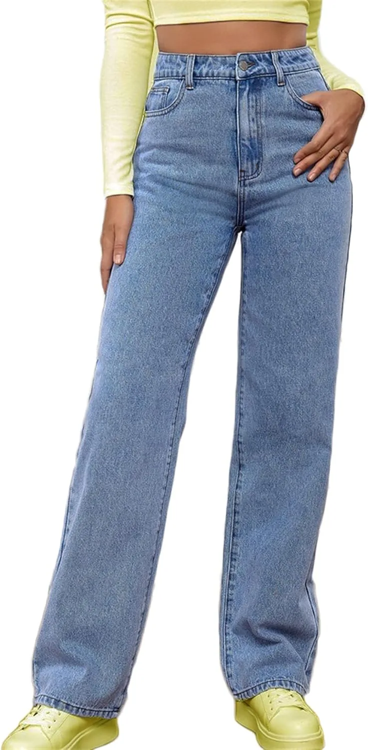 

Женские джинсы с высокой талией Boyfriend Baggy Straight Leg ZH8FCHAN