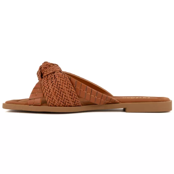 Женские сандалии Serona на плоской подошве Sugar, цвет cognac woven pu — фото 3