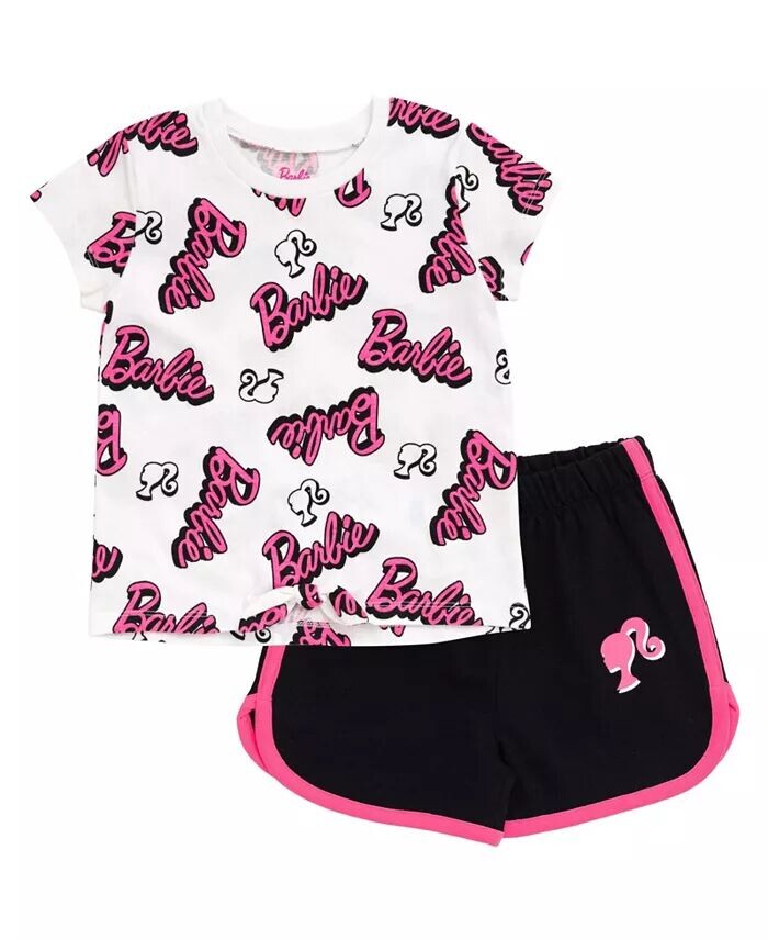 

Комплект из футболки для девочек и шорт Dolphin Active, розовый/черный Barbie, черный