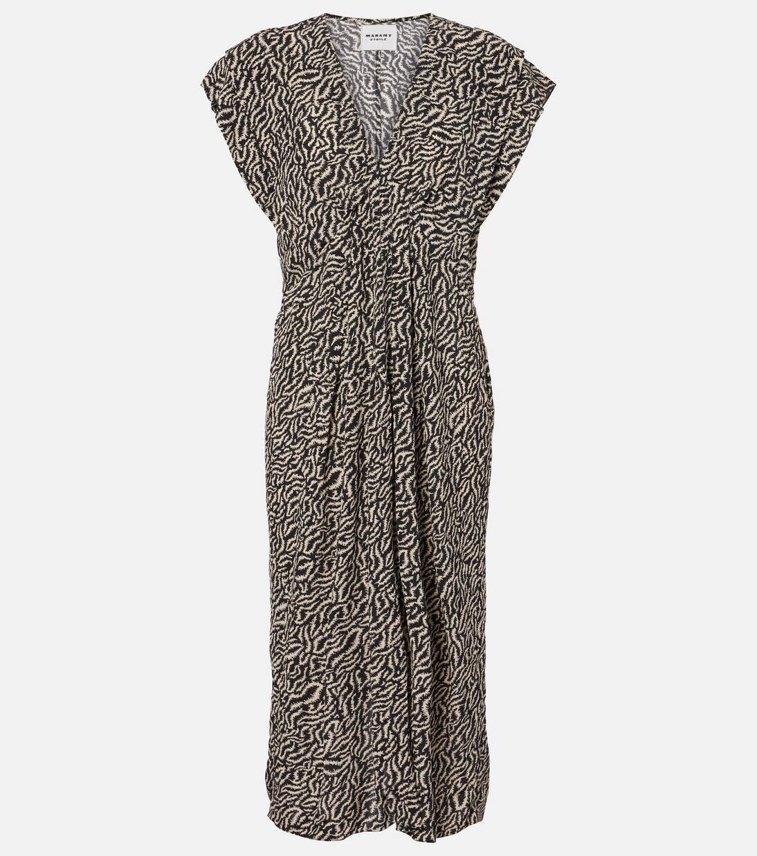 

Платье миди с принтом Epolia Marant Etoile, цвет ecru/black
