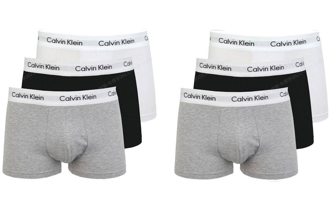 Трусы боксеры Cotton, набор из трех Calvin Klein, 3 Pack (черный, белый, серый) — фото 4