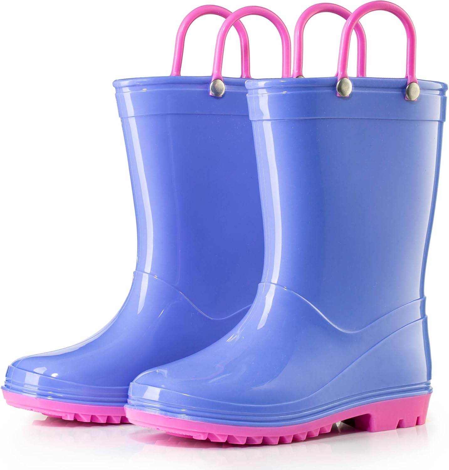 Водонепроницаемые ПВХ сандалии Puddle Play для малышей и детей с ручками для легкого надевания - легкие противоскользящие сапоги для мальчиков и девочек, розовый — фото 2