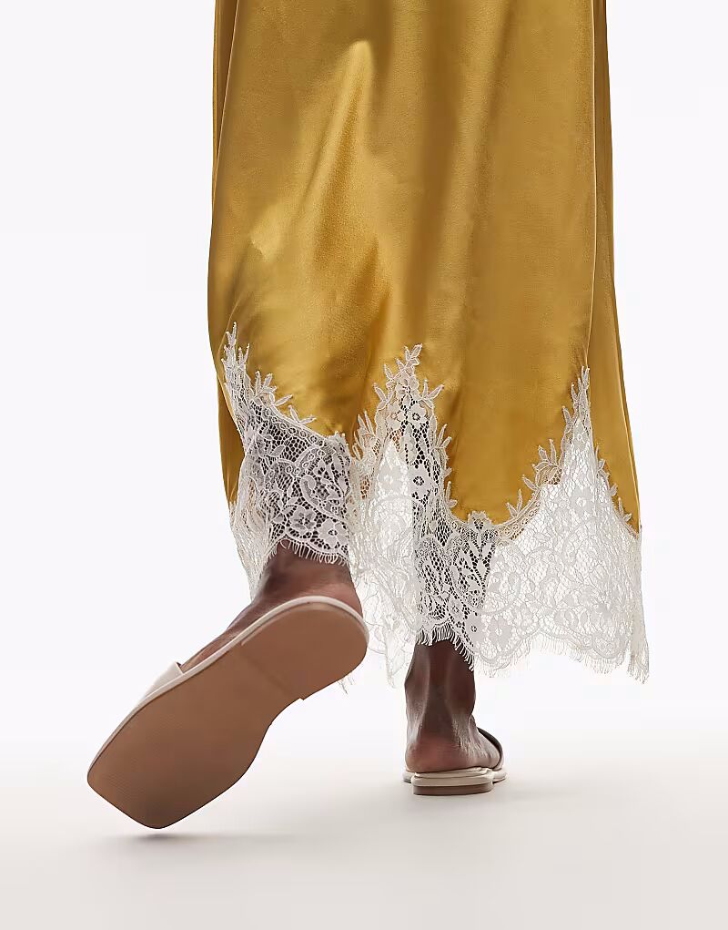 Туфли-мюли Topshop Almina из натуральной кожи с квадратным носком в цвете «кремовый» — фото 3