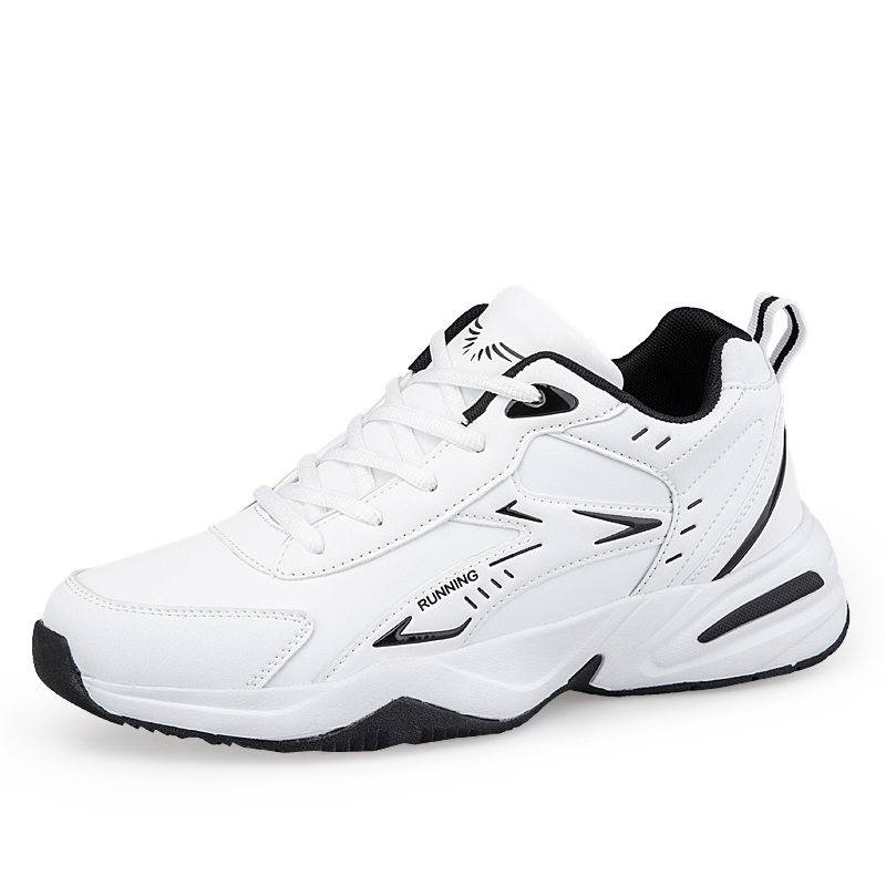 

TONYBEAR Антискользящие и износостойкие водонепроницаемые низкие черные обезьяньи повседневные беговые кроссовки больших размеров мужские черно-белые, цвет White