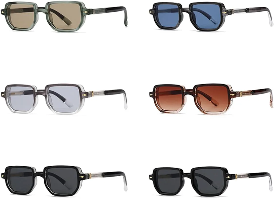 

Солнцезащитные очки в стиле ретро для женщин и мужчин, квадратная оправа из поликарбоната, защита от УФ-излучения UV400, маленькая оправа LIGOES, Black Grey Frame