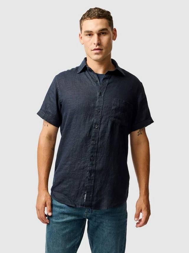 

Palm Beach Linen Slim Fit рубашка с короткими рукавами Rodd & Gunn, Midnight