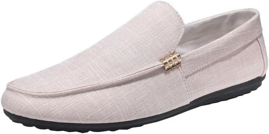 Мужские лоферы тканевые, легкие, Beige DHFIRUFSHLO