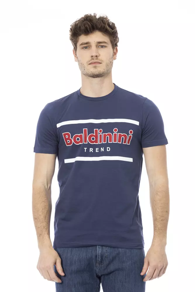 

Синяя хлопковая мужская футболка Baldinini Trend