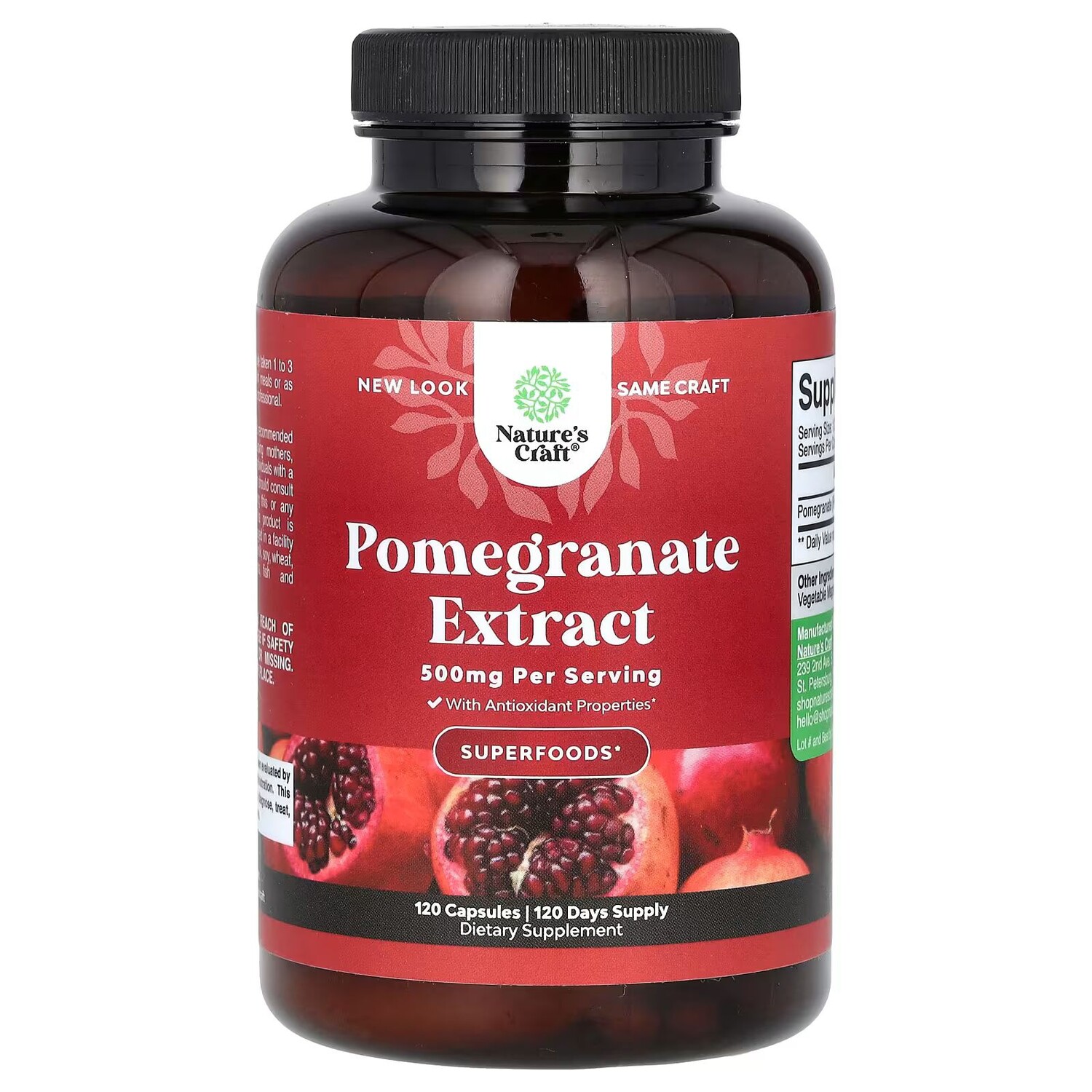 

Экстракт граната, 500 мг, 120 капсул Nature'S Craft