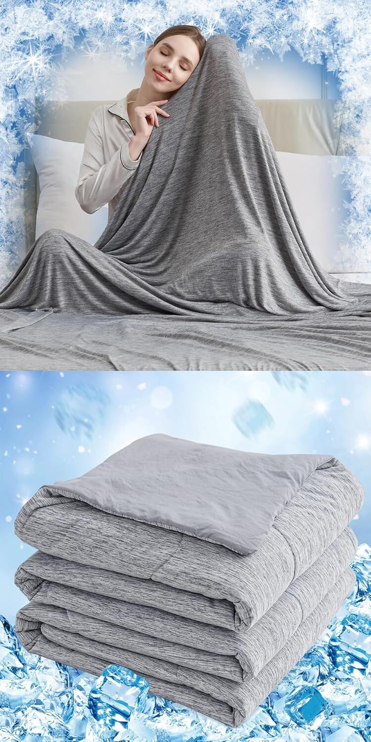 

Охлаждающее одеяло CHOSHOME 50 x 70 дюймов и охлаждающее одеяло 60 x 80 дюймов в комплекте, серое