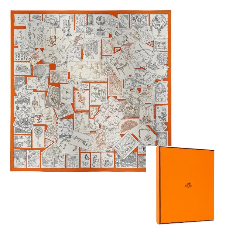 

HERMES Шелковый шарф оранжевый Women's Orange, Orange