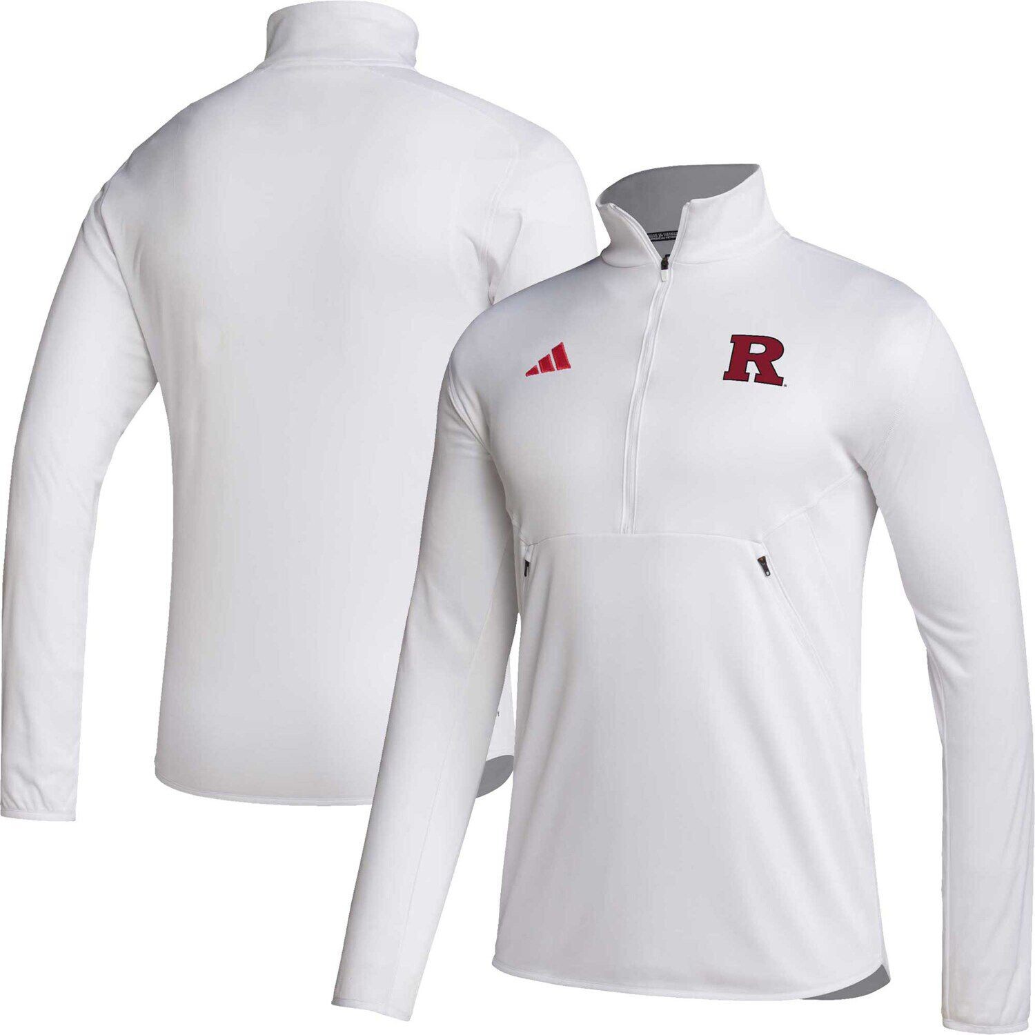 

Мужская белая футболка Rutgers Scarlet Knights 2023 Sideline с молнией до половины AEROREADY adidas, Белый, Мужская белая футболка Rutgers Scarlet Knights 2023 Sideline с молнией до половины AEROREADY adidas