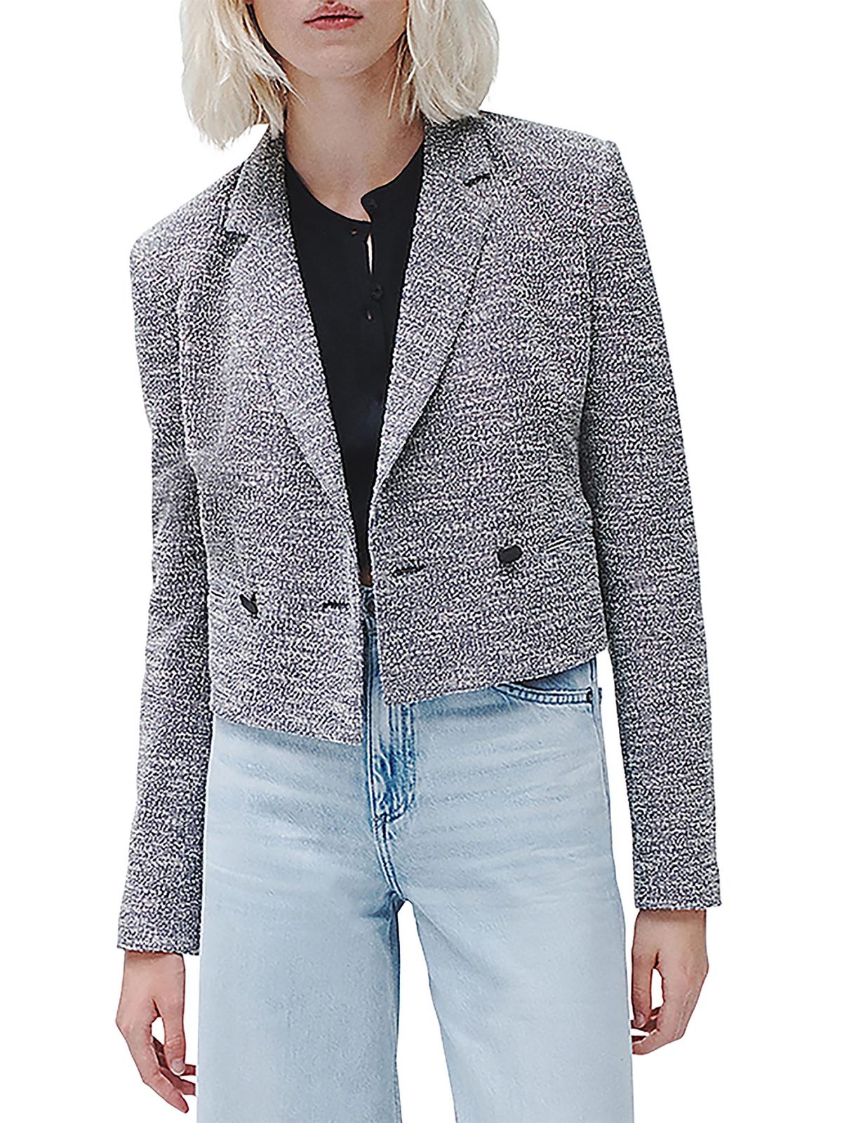 

Josie итальянский женский твидовый костюм раздельный двубортный пиджак rag & bone, цвет navy/white multi