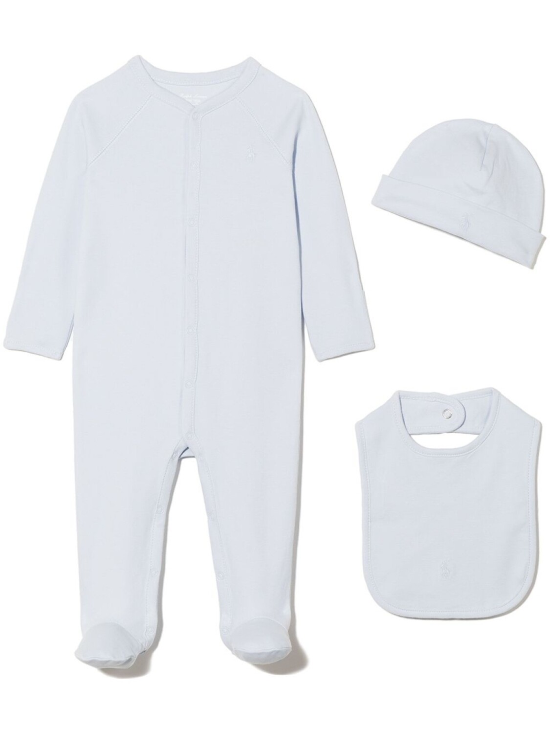 

POLO RALPH LAUREN KIDS комплект Polo Pony из комбинезона, шапки и нагрудника, синий