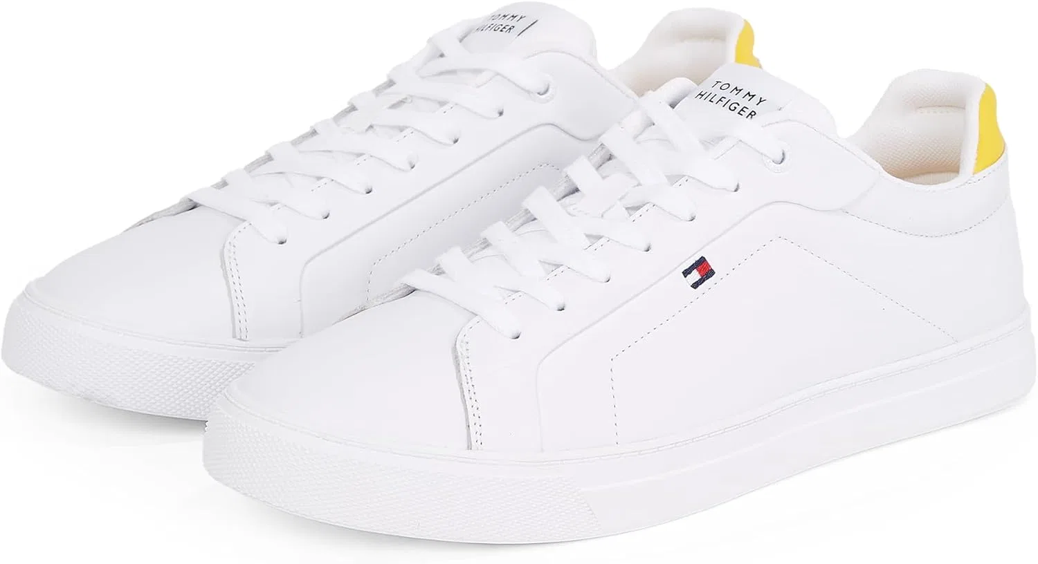 Мужские низкие кроссовки Tommy Hilfiger Icon Court Pinperf из натуральной кожи, White — фото 4