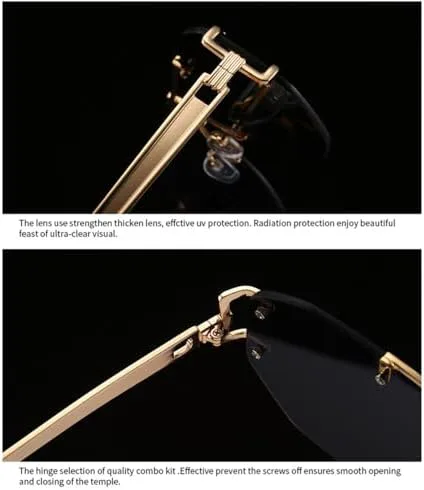 

Большие солнцезащитные очки без оправы для женщин, винтажные солнцезащитные очки для мужчин, очки неправильной формы, защита от ультрафиолета UV400 MTZJH, 3