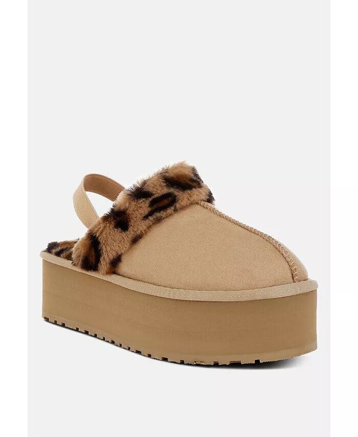 Туфли-лодочки Kutchu Leopard Faux Fur Platform Classic Slingback London Rag, коричневый/бежевый — фото 2