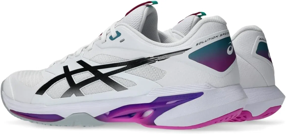 Кроссовки теннисные ASICS Solution Speed FF 4, White/Digital Sakura — фото 4