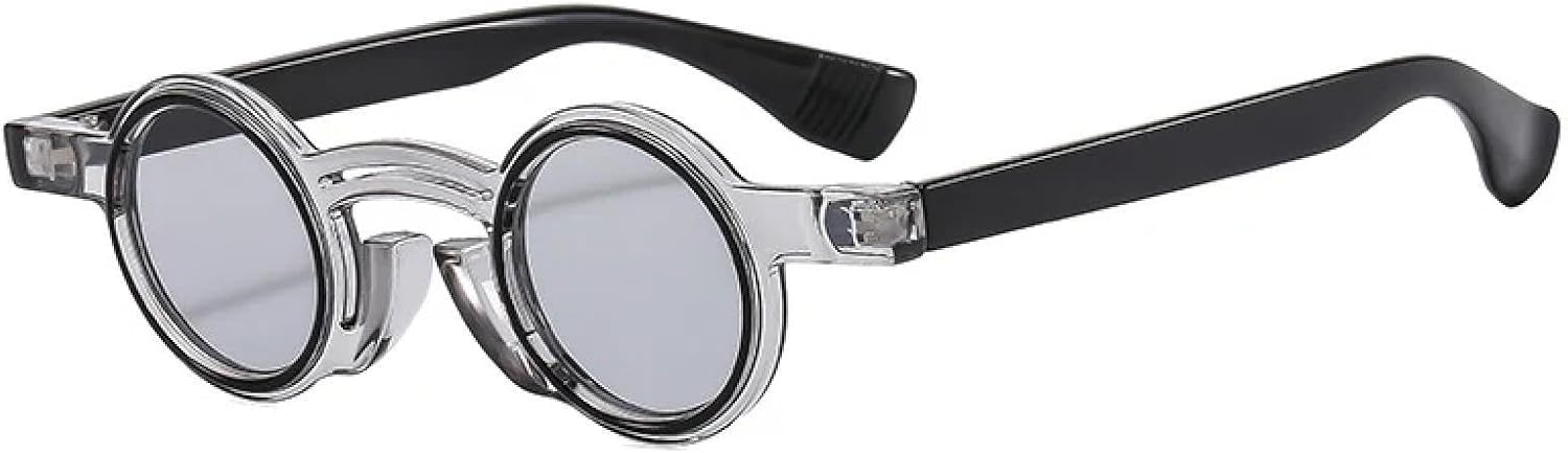 

Солнцезащитные очки с защитой от УФ-излучения UV400 | Маленькие круглые панк-очки для женщин и мужчин, двухцветные, для занятий спортом на открытом воздухе и вождения DSVIGF, Grey Light Grey