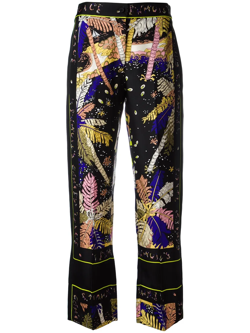 

Укороченные брюки с узором из перьев PUCCI, черный