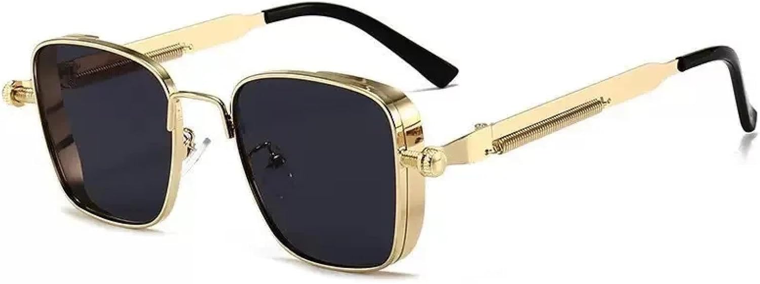 

Солнцезащитные очки с защитой от УФ-излучения UV400 | Металлический стимпанк | Для женщин и мужчин | Для занятий спортом на открытом воздухе и вождения DSVIGF, Gold Grey