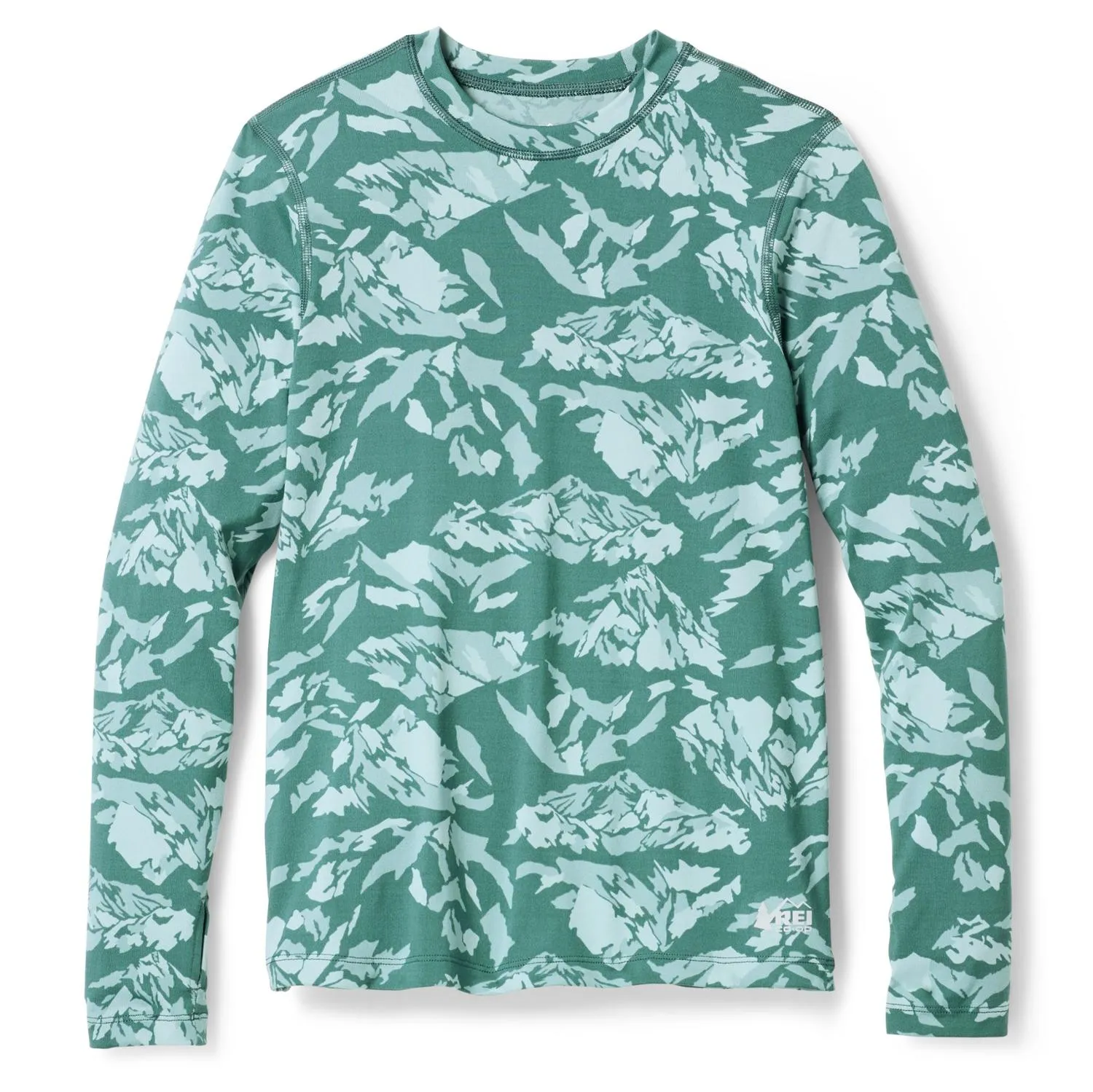 

Детская легкая базовая футболка REI Co-op, Alpine Peak Teal Shadow