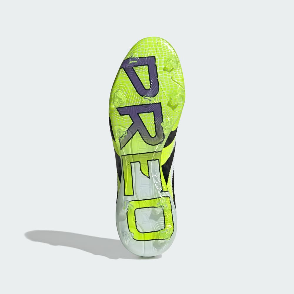 Бутсы Adidas Predator Pro Firm Ground Cleats, цвет Cloud White/Core Black/Lucid Lemon — фото 4
