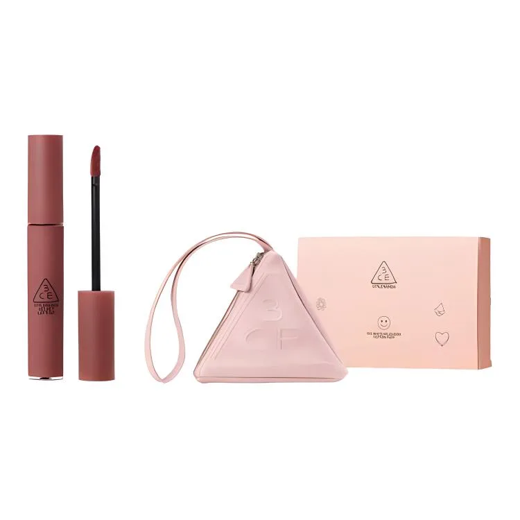 3CE Набор жидких матовых помад Soft Matte в цветах серый и розовый бархат, Soft Matte Gray Pink Velvet Liquid Lipstick Set