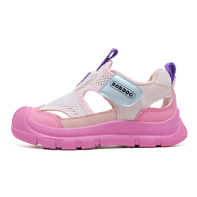 

Детские сандалии с низким верхом, устойчивые к истиранию, с дышащей поддержкой и отскоком BOBDOG, бежевый/розовый