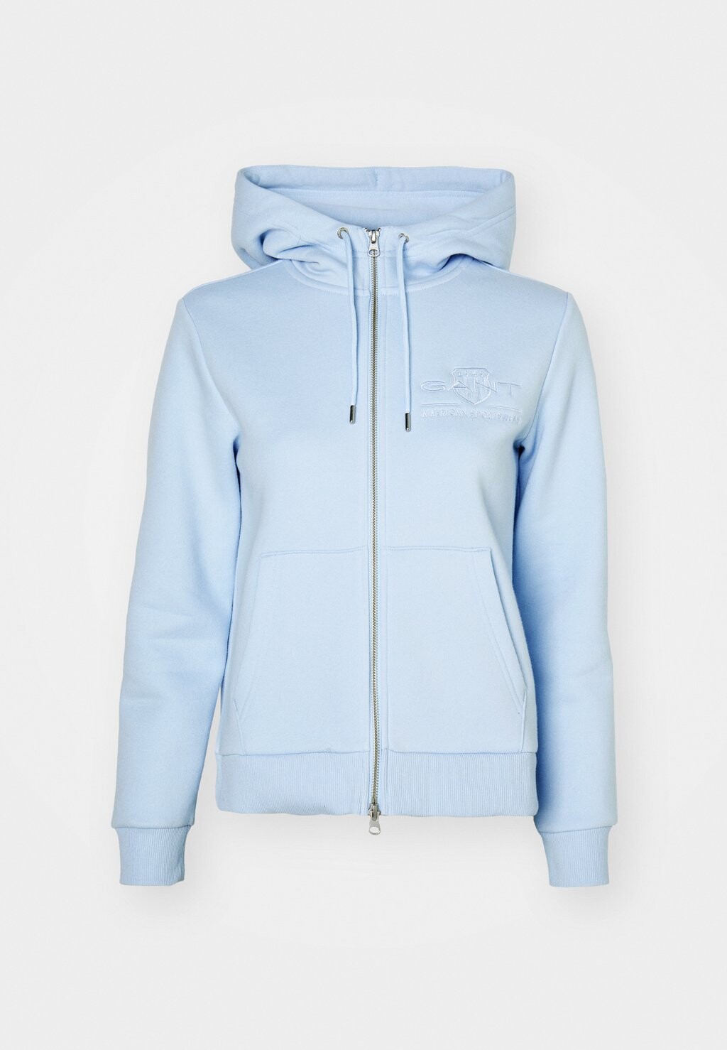 

Толстовка на молнии TONAL SHIELD ZIP HOODIE GANT, светло-голубой