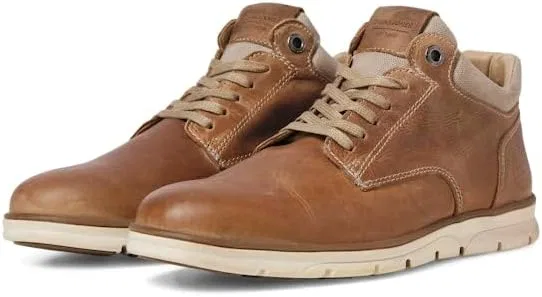 Мужские кожаные ботинки на шнуровке JACK & JONES Jfwglendale, Tobacco Brown — фото 4