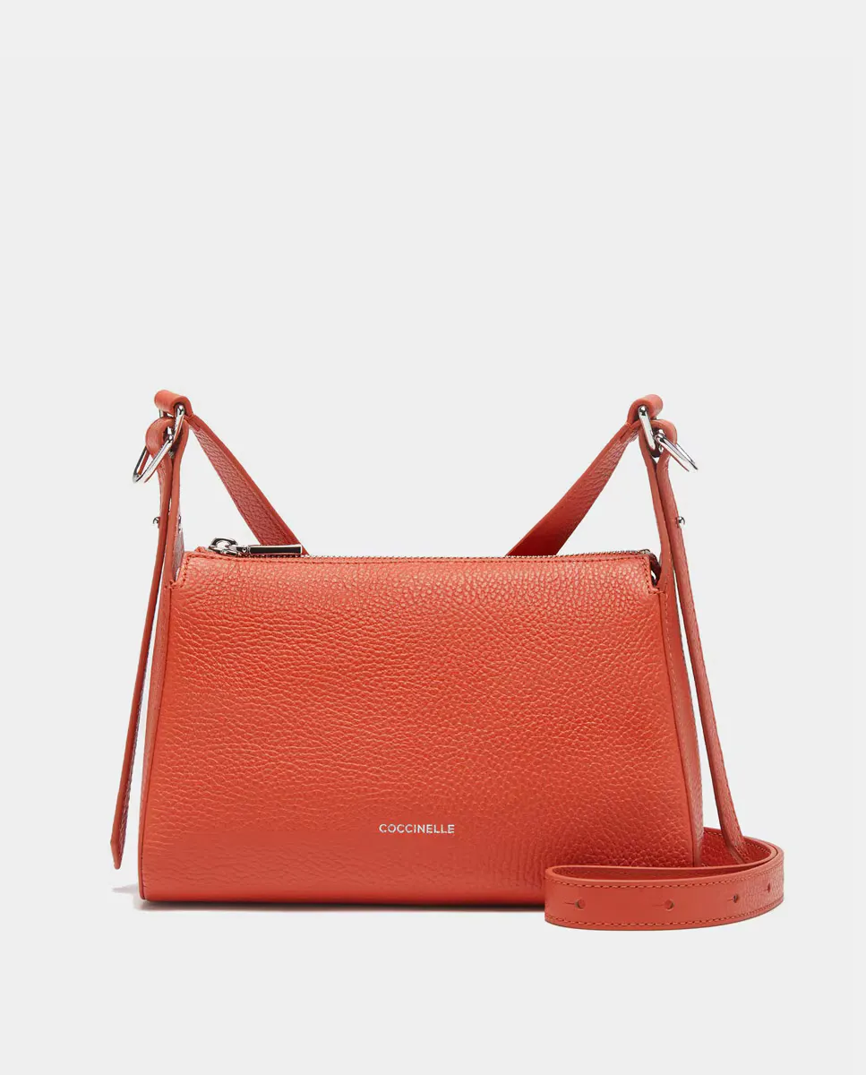 

Маленькая кожаная сумка через плечо Coccinelle, коралловый