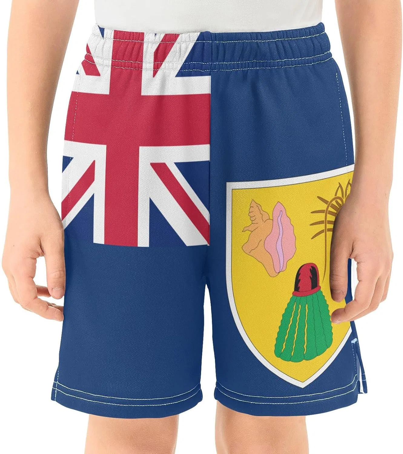 Шорты для мальчиков GuoChe Athletic Shorts с карманами, Flag of the Turks and Caicos Islands — фото 2