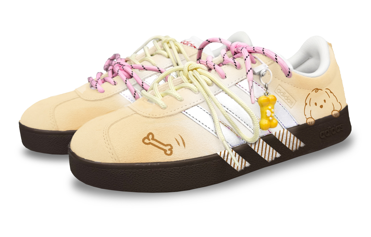 VL COURT 2.0 низкие скейтборд кроссовки unisex желтые Adidas, белый — фото 4